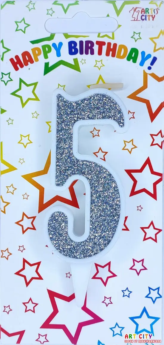 Свічка Біле Срібло 5