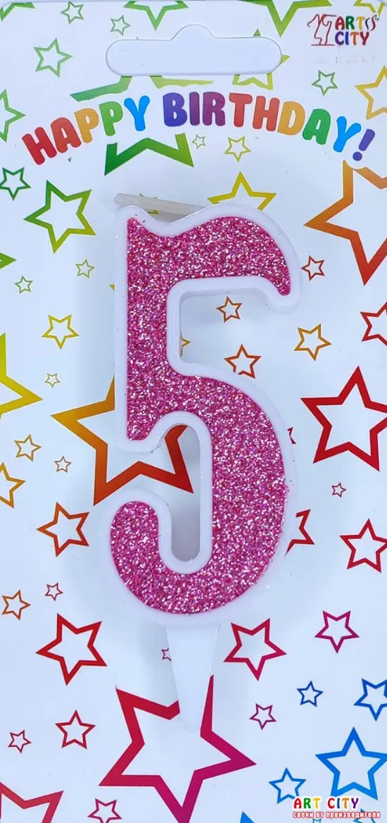 Свічка Біла Рожевий Блиск 5
